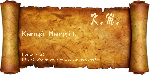 Kanyó Margit névjegykártya
